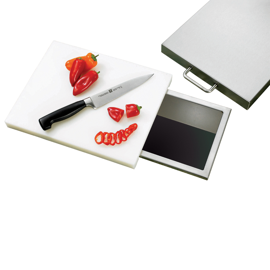 TrueFlame Trash Chute & Cutting Board with Lid — Outdoor Kitchen Equipment